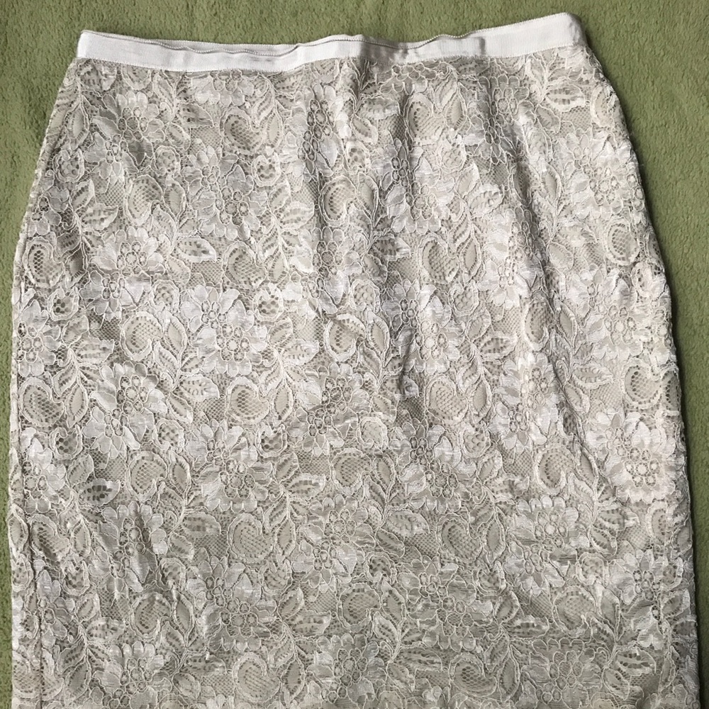 Lace skirt with silk slip underneath (knee length)